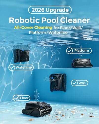 OUCAXIA Y50P Robotic Pool Cleaner for Inground & Above Ground Pools, Wall-Climbing Automatic Pool Vacuum for Waterline Floor Wall Cleaning Up to 2200sq.ft, 4L Large Filter Box, APP Control - Thumbnail 4