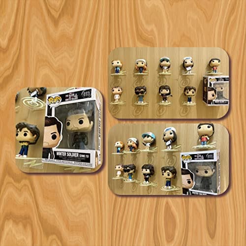 YODAR 10 Pack Small Clear Acrylic Floating Shelves for Funko Pop Figures, Wall Mounted mini Hanging Display Shelf for Storage & Decor, Adhesive Invisible Ledge Organizer，Shining at Night - Thumbnail 5