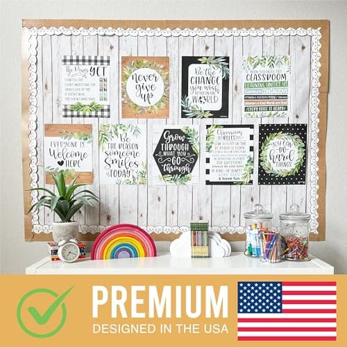 Hadley Designs Motivational Poster for Classroom Decor - 9 Growth Mindset Classroom Posters Elementary, Inspirational Wall Decor Middle School, Teacher Must Haves, Farmhouse Bulletin Board Decorations - Thumbnail 3