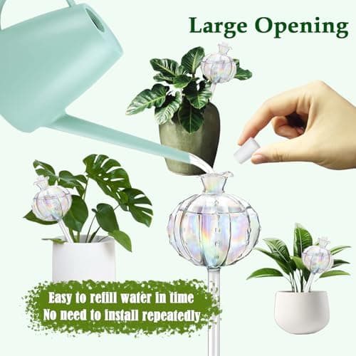 4 Pack Self Watering Planter Insert,Plant Watering Devices Plant Watering Globes for Indoor Plants,Easy Plants Live Houseplants Self Watering Plant Accessories Indoor Items for Plant Lovers - White - Thumbnail 3