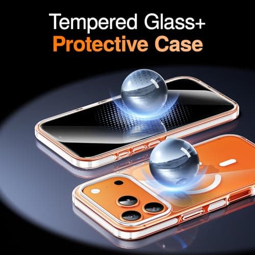 SMARTDEVIL for iPhone 17 Pro Case with 2 Screen Protectors, [Compatible with Magsafe][Anti-Yellowing][Military-Grade Protection] Shockproof Slim Magnetic Phone Case with White Border Design - Thumbnail 6