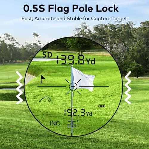 KOKVP Golf Rangefinder with Slope, 1200 Yards 7X Magnification Laser Range Finder, Flag Lock Vibration, USB-C Rechargeable, Magnetic Mount, ±0.5 Yard Accuracy, Waterproof, Ideal for Golfing & Hunting - Thumbnail 3