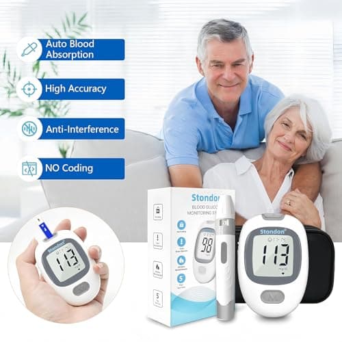 Glucose Monitor Kit, Diabetes Testing Kit, Blood Glucose Meter, 100 Glucometer Strips, 100 Lancets, Test Strips Blood Sugar Meter Glucometer - Thumbnail 5