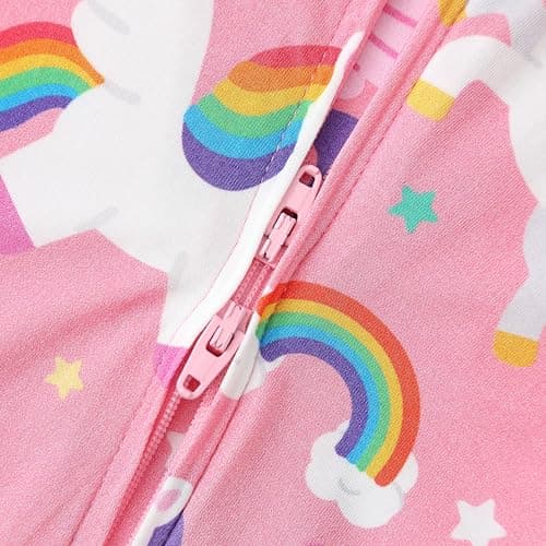 Baby One-Piece Footies Long Sleeve Rompers 2-Way Zipper, Baby Bodysuit Bamboo Clothes for Boys Girls (Unicorn, Newborn) - Thumbnail 4
