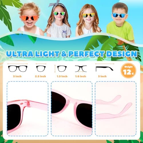 Resuar Party Favors Kids Sunglasses Bulk - Boys Girls Birthday Goodie Bags for Children Age 3-8, UV 400 Protection Neon Sunglasses Great Gifts Goody Bag Stuffers for Kids Party (32 Pack) - Thumbnail 6