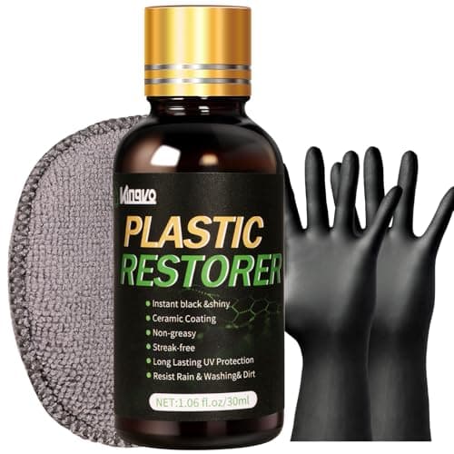 Plastic Restorer for Cars, Black Trim Restorer Car Plastic Restorers Black Crystal Coating for Automotive Parts Vehicles Interior Scratch Remover Shiny Car Stuff,30ML