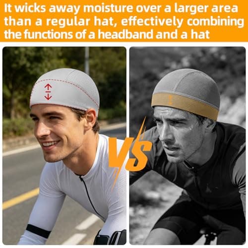 Sweat Caps - Under Hard Hat, Summer Helmet Sweat Band for Bicycle Running - Thumbnail 3