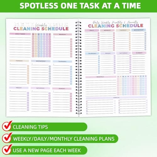 ADHD Cleaning Planner for Adults – Undated Daily, Weekly & Monthly Cleaning Schedule & Checklist – Household Chores Organizer Notebook for Home Management, Routine Tracking & Family Cleaning Tasks - Thumbnail 4