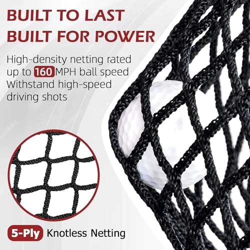 Golf Pracitce Net Set: 10x7ft Heavy Duty Golf Nets for Backyard Driving Real Balls, Golfer Training Equipment with Tri-Turf Mat for Outdoors/Indoors Hitting Driving Swing Chipping, Ideal Golfer Gift - Thumbnail 2