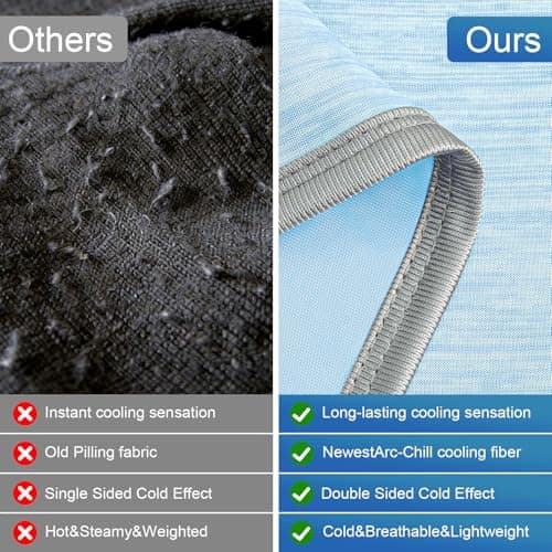 KMUSET Cooling Blanket King Size (90"x108"), Double Sided Summer Cooling Blankets for Hot Sleepers & Night Sweats, Lightweight Blanket for Sofa Bed Couch & Bedroom, House Warming Gifts Powder Blue - Thumbnail 6