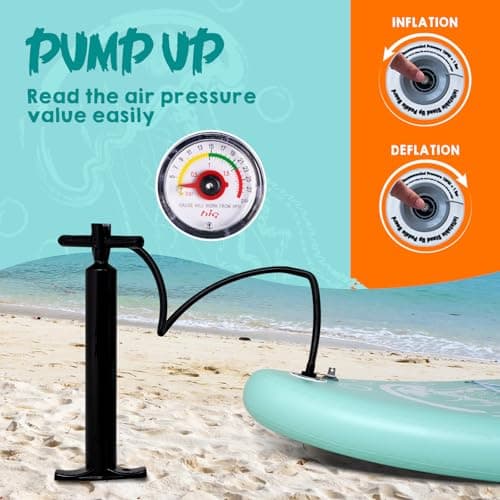 DAKUWAR Paddle Board 10'6''x33''x6'' Inflatable Stand Up Paddle Boards with SUP Accessories Ultra-Light Paddleboard Non-Slip Comfort Deck for Adults & Youth of All Skill Levels (Green and Orange) - Thumbnail 3