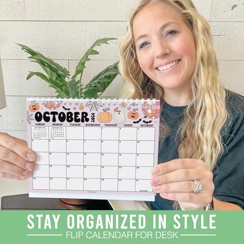 Small Desk Calendar 2026-18-Month 2026 Desk Calendar Small for Home, Office & Classroom, Standing Flip Desks Calendars 2026-2027, Teacher Appreciation Gifts, Graduation Gifts - Thumbnail 5