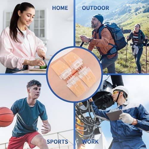 RYNORA 6 Pack Wound Closure Strips Butterfly Bandages(0.8"x 3"),Repair Wounds Without Stitches, Quick Clot Zip Stitch Wound Closures Device for First Aid Kits, Outdoor Activities, and Home Use - Thumbnail 6