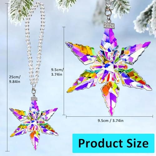 2026 Annual Christmas Ornaments, Crystal Star Ornaments for Christmas Tree - Thumbnail 4
