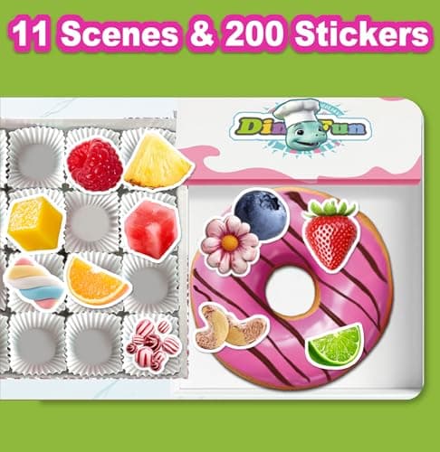 Dino Fun Cooking Sticker Book, Create & Play with 200+ Removable Food Stickers & 11 Playful Kitchen Scenes for Kids 3-6 - Thumbnail 2