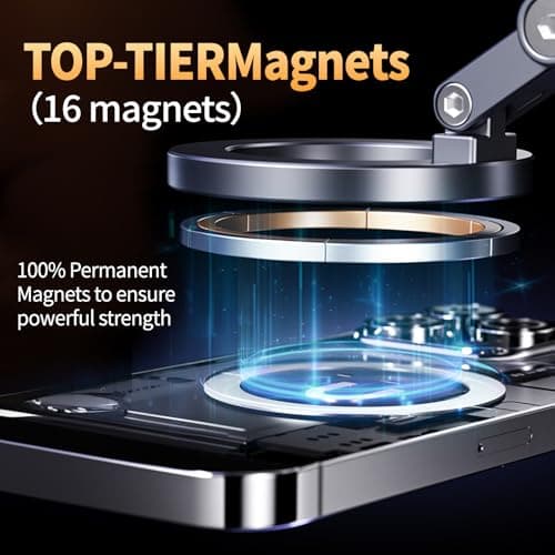 for MagSafe Car Mount – Vacuum Lock Magnetic Phone Holder with Strong Suction Cup, Adjustable Extendable Phone Stand, 360° Rotatable Dashboard & Windshield Mount for iPhone 16 15 14 13 12 Pro Max - Thumbnail 3