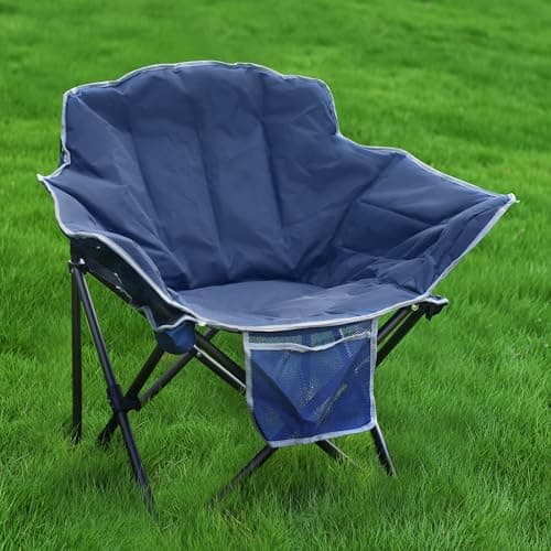 SUNNYFEEL Oversized Camping Chair Heavy Duty Folding Moon Chair Large Sofa Chair for Adults 500 LBS Portable Camp Lawn Chair with Storage Bag for Beach, Trip, Lawn, Outdoor Camp for Adults & Carry Bag - Thumbnail 2