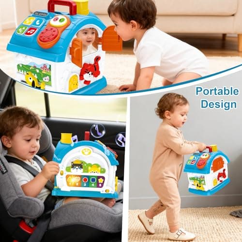 DELUTIQUE Learning Toys for 1 Year Old Boy Gift, Muscial Toys for Toddler 1-3, Educational Toy Baby 12-18 Months with Mirror, Play Phone, 1st First Birthday for Grandkids - Thumbnail 6