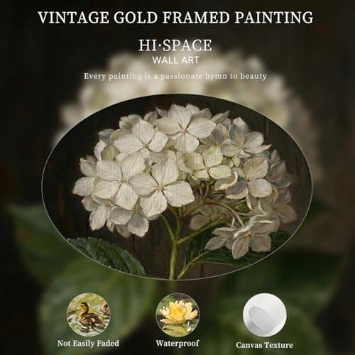 HISPACE Gold Framed Vintage Wall Art,8x10 Inch Flowers Painting Canvas Print for Living Room Aesthetic Bedroom Decor,Kitchen Shelf Decor,Christmas Gift for Friends Family - Thumbnail 6