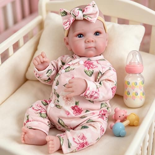 Milidool Realistic Reborn Baby Dolls Girl - 20 Inch Lifelike Real Life Newborn Baby Dolls with Poseable Body and Accessories for 3+ Year Old Girls Gifts, Pretend Play, Collection - Thumbnail 4