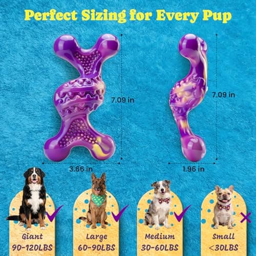 Kseroo Dog Toys for Aggressive Chewers: Larger Size, Weighing 400g, 2 Pack Tough Dog Toy for Medium & Large Dogs Weighing 30-120 lbs, Indestructible Dog Chew Toys - Thumbnail 6