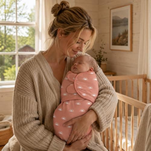 GLLQUEN BABY 3-Pack Baby Swaddle Sleep Sacks with Zipper for Newborn - Baby Swaddles 0-3 Months, Infant Swaddling Sack, Rainbow & Sun, Swaddles Blanket Wrap (Small/Medium) - Thumbnail 2