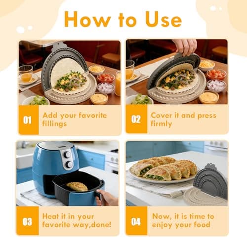 Tortilla Sealer Crimper- For 6"/8"/10" Flour Tortillas, 3 in 1 Crumpet Tortilla Sealer Adjustable, Make Sealed Tacos, Quesadillas Crimper, Burritos & More - Thumbnail 6