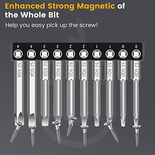 MulWark Robertson Square Allen Wrench Drill Bits Set 10PC Screwdriver Bit Set, 2.3" Long 1/4" Diameter Quick Release Shank Magnetic Square Drive Bit Set for Assembling Furniture - Thumbnail 3
