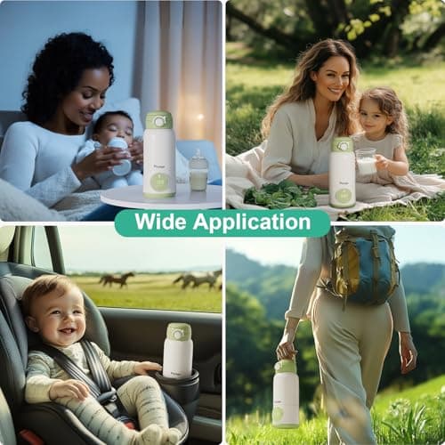 Portable Bottle Warmer for Travel, 15oz Capacity Portable Milk Warmer for Baby, Formula, Breast Milk & Water, On The Go Bottle Warmer with Long Battery Life, Even Heating, Precise Temperature Control - Thumbnail 6