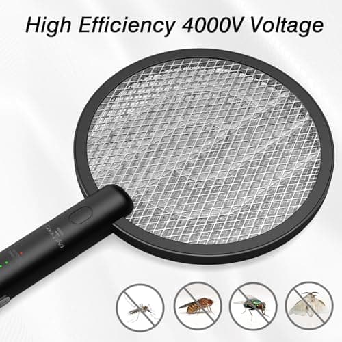 Gooqand Bug Zapper Racket, 2 Mode Fly Swatter USB Rechargeable, 4000V Electric Fly Zapper with 3 Layer Safety Mesh，Electric Racket for Kitchen, Home, Garden and Outdoors - Thumbnail 2