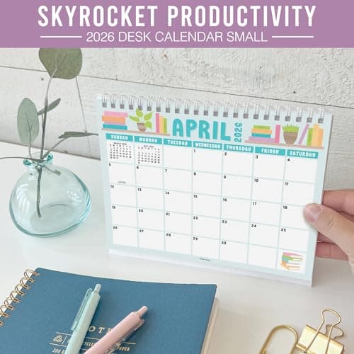 Small Desk Calendar 2026-18-Month 2026 Desk Calendar Small for Home, Office & Classroom, Standing Flip Desks Calendars 2026-2027, Gifts for Coworkers, Teachers & Students - Thumbnail 6