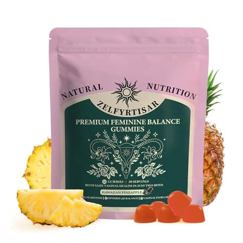 Zelfyrtisar Vaginal Probiotic Gummies - Pineapple Probiotic Gummies for Women Vaginal Health Support, Sugar Free Vegan Womens Vitamins with Vitamin C, pH Balance for Women, 60 Gummies 30 Day Supply - Image 1