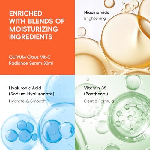 QUIYUM Citrus Vitamin C Skincare Set - 5-Step Clean Beauty Routine for Smooth, Hydrating& Oil Control, Glow Up, Even Skin Tone- Facial Kit for Teen, Women & Beginner, Quick & Easy Korean Style Beauty - Thumbnail 5