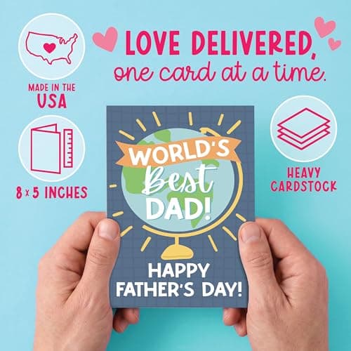 Hadley Designs Happy Father's Day Card from Son or Daughter - Fathers Day Cards from Kids, Fathers Day Card for Son Husband Brother Uncle Son-in-law or Father-in Law - Thumbnail 3