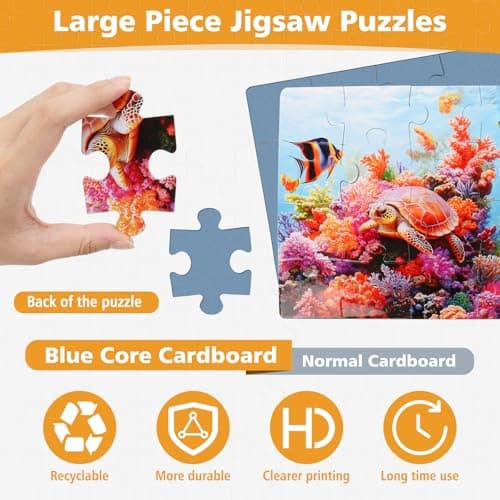 6 Pack 20 Large Piece Jigsaw Puzzles for Seniors with Dementia,Alzheimers Products for Elderly│Easy Memory Games, Cognitive Activities and Gifts for Patients in Nursing Homes(Landscape) - Thumbnail 4