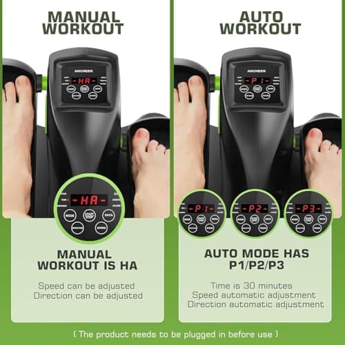 ANCHEER Under Desk Elliptical Machine, Mini Elliptical Machines for Seniors, Electric Seated Pedal Exerciser, LCD Display Monitor, Remote Control, Leg Exerciser for Home - Thumbnail 3