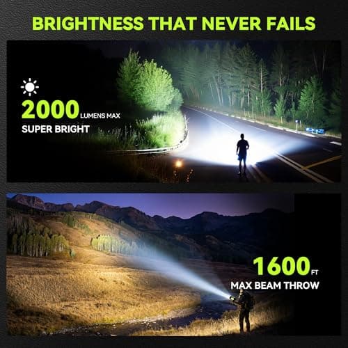 AlpsWolf Rechargeable Flashlights High Lumens, Super Bright 10000mAh Spotlight Flashlight with Built-in Stand & 3 Color Lenses, Water-Resistant LED Handheld Flashlight for Camping, Search, Emergencies - Thumbnail 6