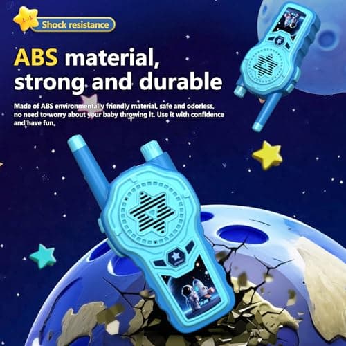Walkie Talkies for Kids, ELtoda Toys for 3-12 Year Old Boys Girls Kids Walkie Talkies 2 Pack with DIY Stickers, Built-in Flashlight and Lanyards Indoor Outdoor Toys for Camping, Travel, Birthday Gifts - Thumbnail 2