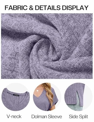 JUSTFASHIONNOW Summer Tops for Women Trendy Short Sleeve V Neck T Shirts 2026 Fashion Basic Tees Dressy Casual Vacation Outfits Purple S - Thumbnail 4