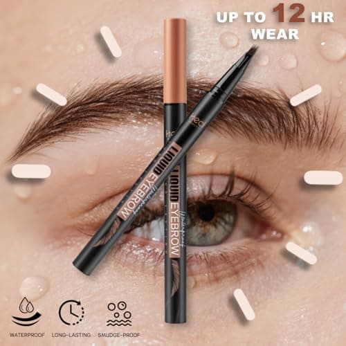 HECI BEAUTY Microblading Eyebrow Pen, 0.1mm Liquid Brow Pen for Natural Hair-Like Brows, Long-Lasting Smudge-Proof Brush Tip for Fluffy Feathered Brows, Dark Brown - Thumbnail 6
