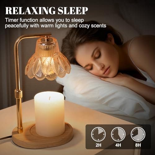 Celegete Candle Warmer Lamp with Timer and Dimmer-Adjustable Height Candle Lamp Warmer,New Home Gift Ideas,Brithday Gifts for Women Mom,Candle Light Warmer,Home Decor - Thumbnail 5