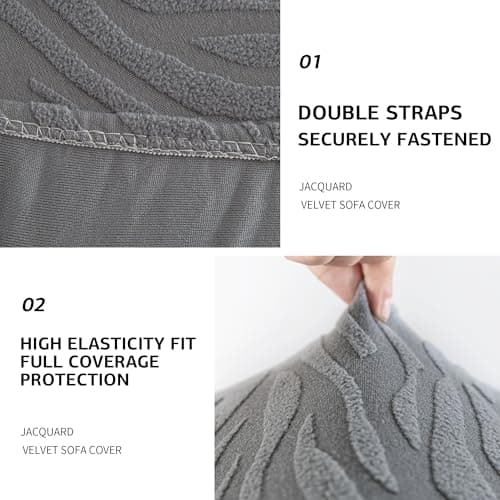 UWWGKK Stretch Couch Cover for Sectional Sofa - Multiple Patterns & Colors,Sofa Cover Design for L-Shaped Couches (1 Pcs) - Thumbnail 3
