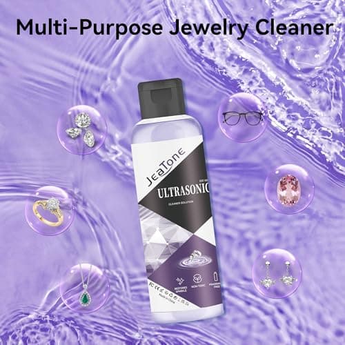 Ultrasonic Jewelry Cleaner Solution for Ultrasonic Cleaner Machine, Professional Cleaning of Jewelry, Diamonds, Gold, Silver, Remove Odors, Discoloration & Stains, Peach Scent, Purple, 4oz - Thumbnail 3