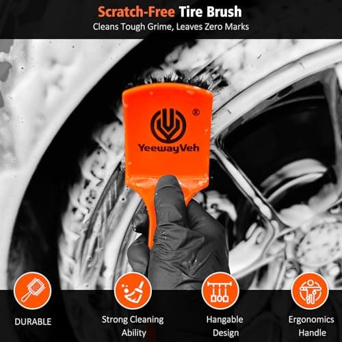 YeewayVeh 4PCS Car Wheel Cleaning Kit, 2-Size Bendable Microfiber Wool Wheel Brush Set, Tire Brush, Double-Ended Detailing Brush, Soft Non-Metallic Rim Cleaner Brushes for All Wheel Types - Thumbnail 5