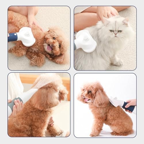 3-in-1 Dog Hair Dryer with Slicker Brush for Small and Medium-Sized Dogs and Cats Pet Hair Dryer Dog Blow Dryer Portable Overheat Protection Adjustable Temperature - Thumbnail 6