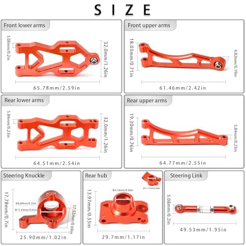 RC 1/16 Front and Rear Arm Upgrade Parts 8 Sets Shock Absorber Steering Block Rear Axle hub Aluminium Replacement Metal Suspension Accessories for SCY 16101 16102 JJRC Q130A Q141 Q117 RC Car - Thumbnail 2