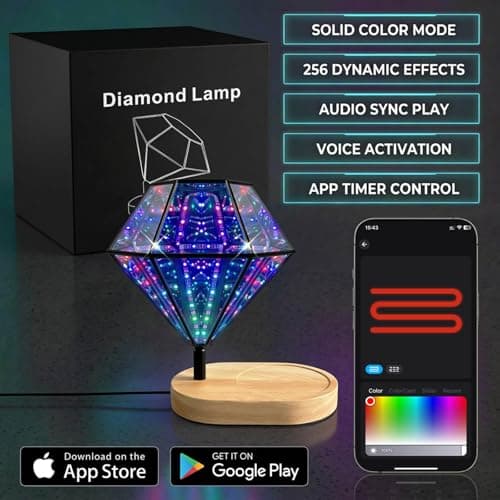 Infinity Mirror Light Infinite Diamond Color Art Lamp for Gaming Room Decor 3D Cool Cube RGBW Smart Color Changing Night Lighting USB-powered for Computer Gaming Desk Lamp Accessories Birthday Gift - Thumbnail 4