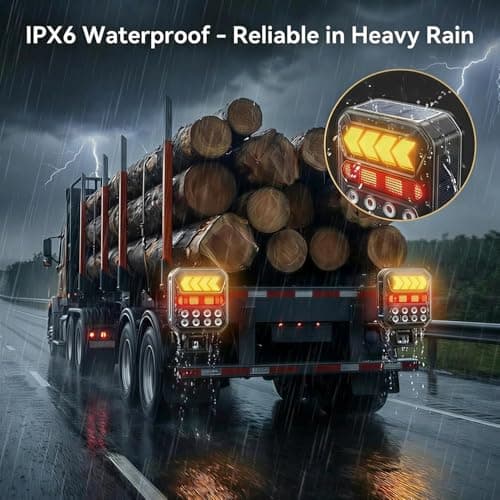 Solar Wireless Trailer Lights - Turn/Brake/Tail/Reverse Modes, Magnetic Towing Lights with Reflectors, 100FT 2.4GHz, USB-C Rechargeable, IPX6 Waterproof for Truck, Boat, RV - Thumbnail 6