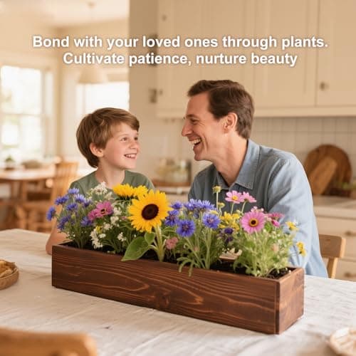 Herbsy 5 Indoor Flower Growing Kit, Complete Planting Starter Set with Sunflower, Zinnia, Marigold, Cosmos, Cornflower Seeds, Unique Birthday and Christmas Gifts for Women, Men, Plant Lovers - Thumbnail 4