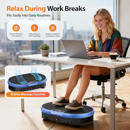 Vibration Plate Exercise Machine for Body Shaker Machine & Weight Loss, Shake Plate with Resistance Bands, 120 Speed Levels, Remote Control, Full Body Workout, Compact Home Gym Equipment - Thumbnail 5